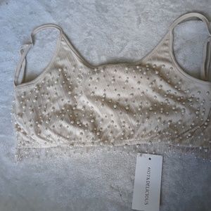 Pearl studded tie Round Top